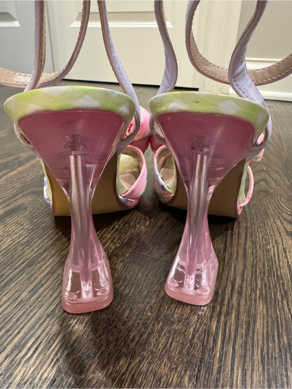 Betsey Johnson Pollie Pink Bow Heel Sandals (7.5) - Picture 8 of 9